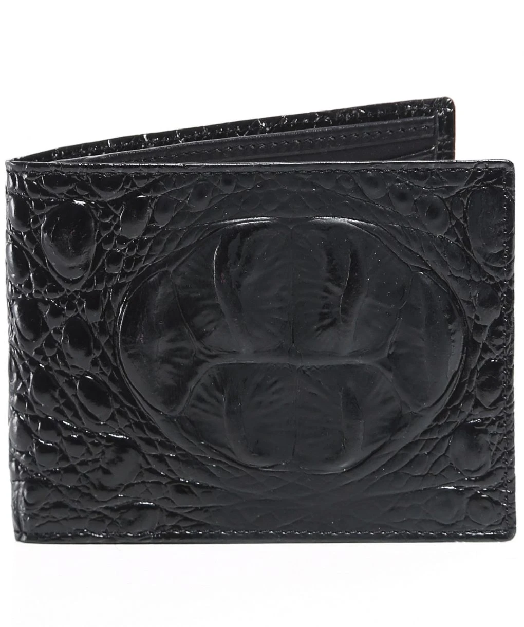 Leather Mock Croc Wallet 3 Leather Mock Croc Wallet