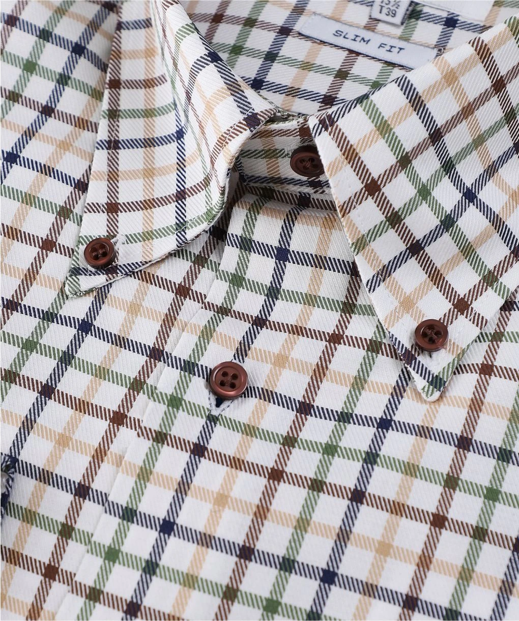 Slim Fit Twill Check Shirt 4 Slim Fit Twill Check Shirt - Image 2