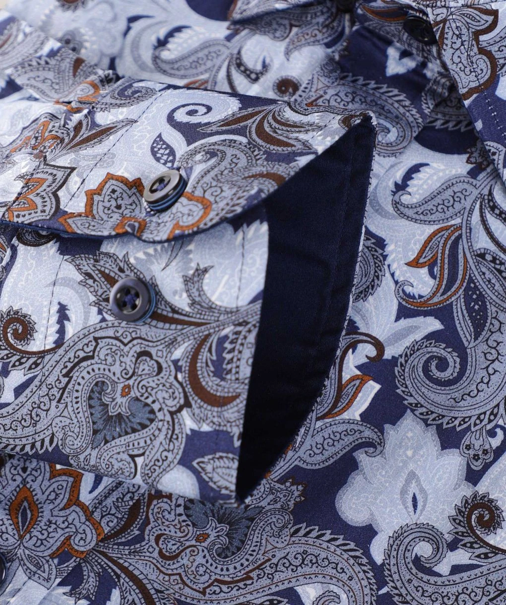 Slim Fit Sateen Paisley Shirt 5 Slim Fit Sateen Paisley Shirt - Image 3