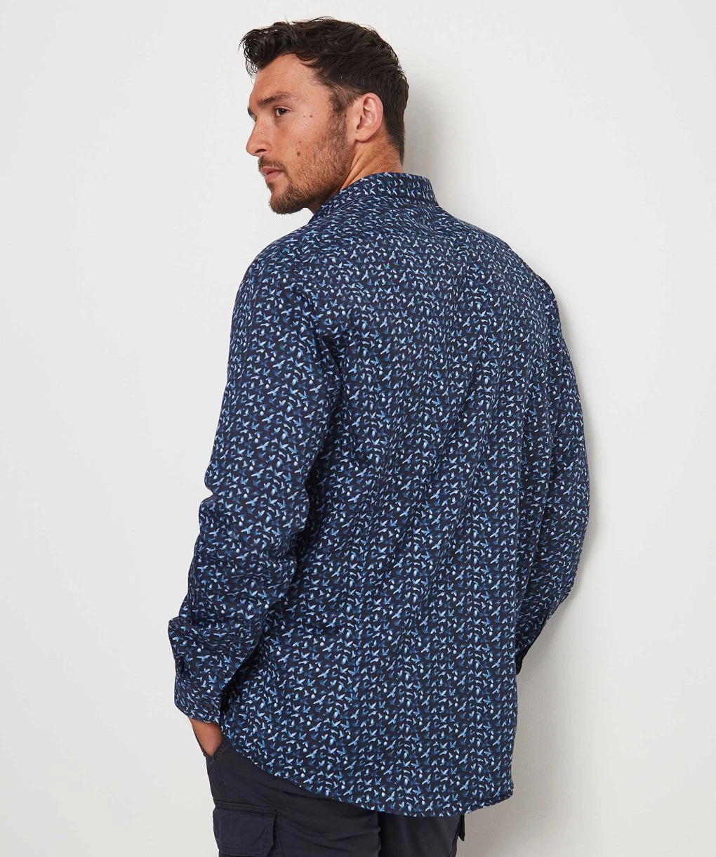 Slim Fit Sateen Bird Shirt 6 Slim Fit Sateen Bird Shirt - Image 4