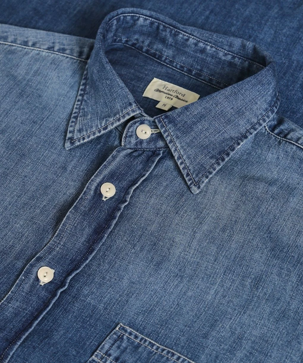 Hartford Denim Pocket Shirt 4 Hartford Denim Pocket Shirt - Image 2
