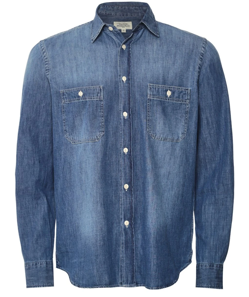 Hartford Denim Pocket Shirt 3 Hartford Denim Pocket Shirt