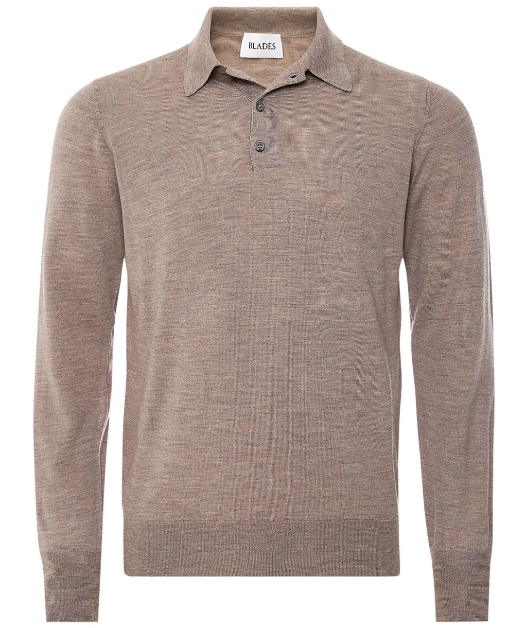 Merino Wool Long Sleeve Polo Shirt 3 Merino Wool Long Sleeve Polo Shirt