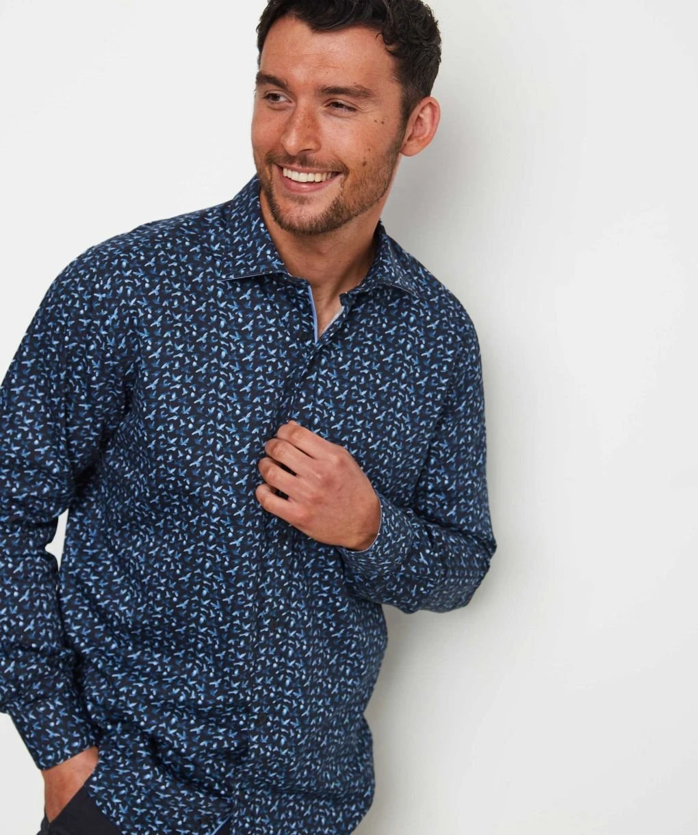 Slim Fit Sateen Bird Shirt 4 Slim Fit Sateen Bird Shirt - Image 2