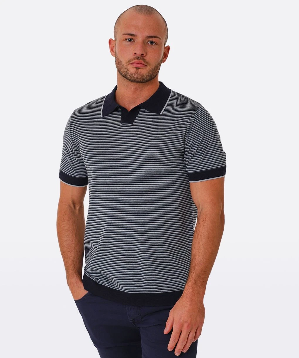Merino Striped Polo Shirt 4 Merino Striped Polo Shirt - Image 2