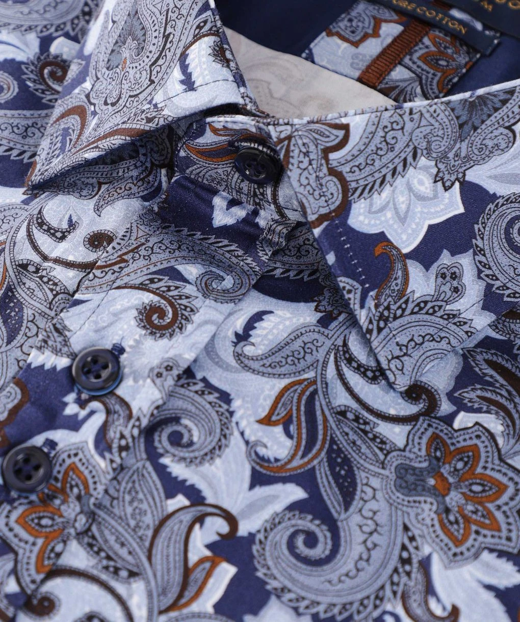 Slim Fit Sateen Paisley Shirt 4 Slim Fit Sateen Paisley Shirt - Image 2