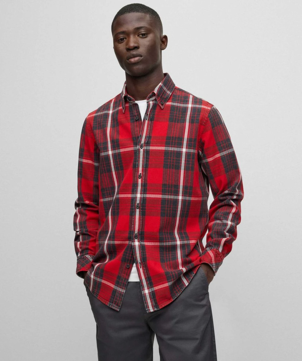 Boss Check Rickert Shirt 4 Boss Check Rickert Shirt - Image 2