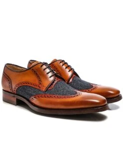 Leather Tweed Jackson Derby Shoes