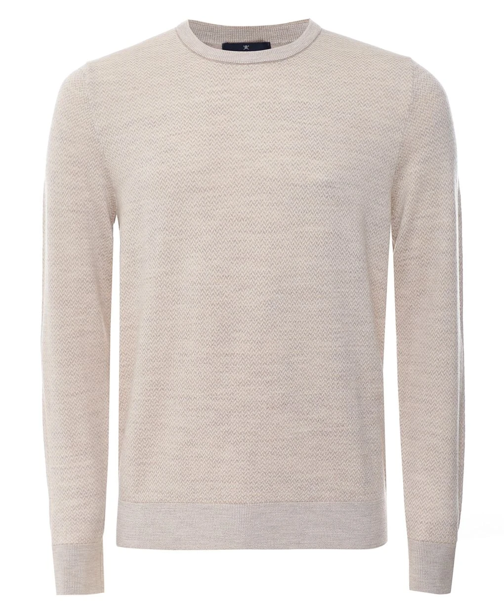 Hackett Merino Herringbone Jumper 3 Hackett Merino Herringbone Jumper
