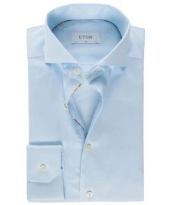 ETON Slim Fit Floral Trim Shirt