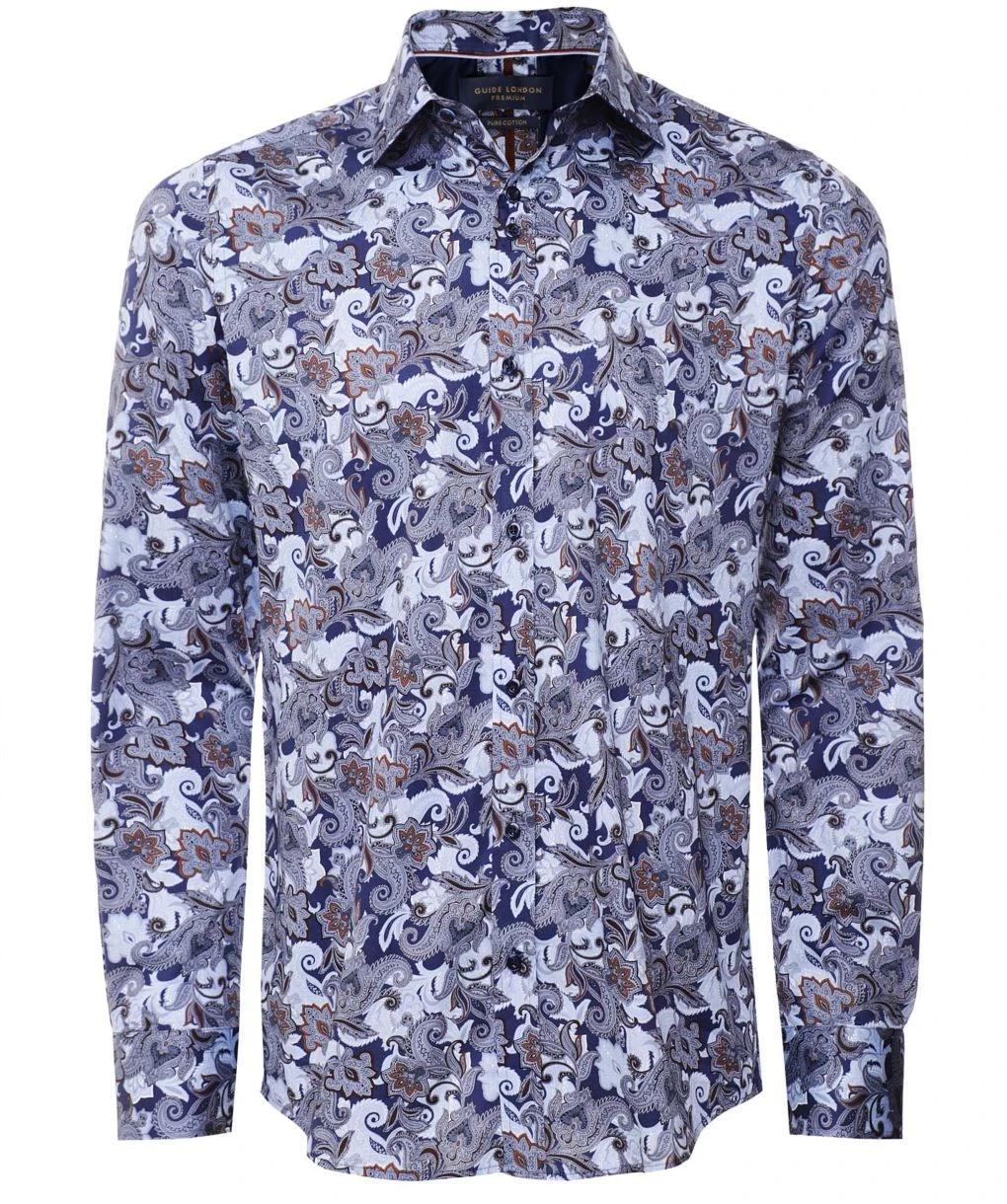 Slim Fit Sateen Paisley Shirt 3 Slim Fit Sateen Paisley Shirt