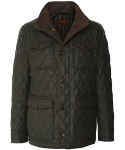 Water-Repellent Quilted Wool Jacket
