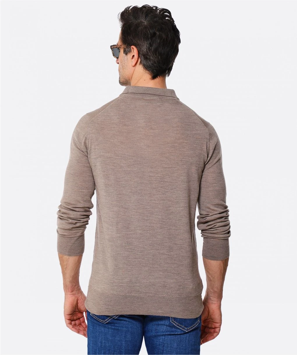 Merino Wool Long Sleeve Polo Shirt 5 Merino Wool Long Sleeve Polo Shirt - Image 3