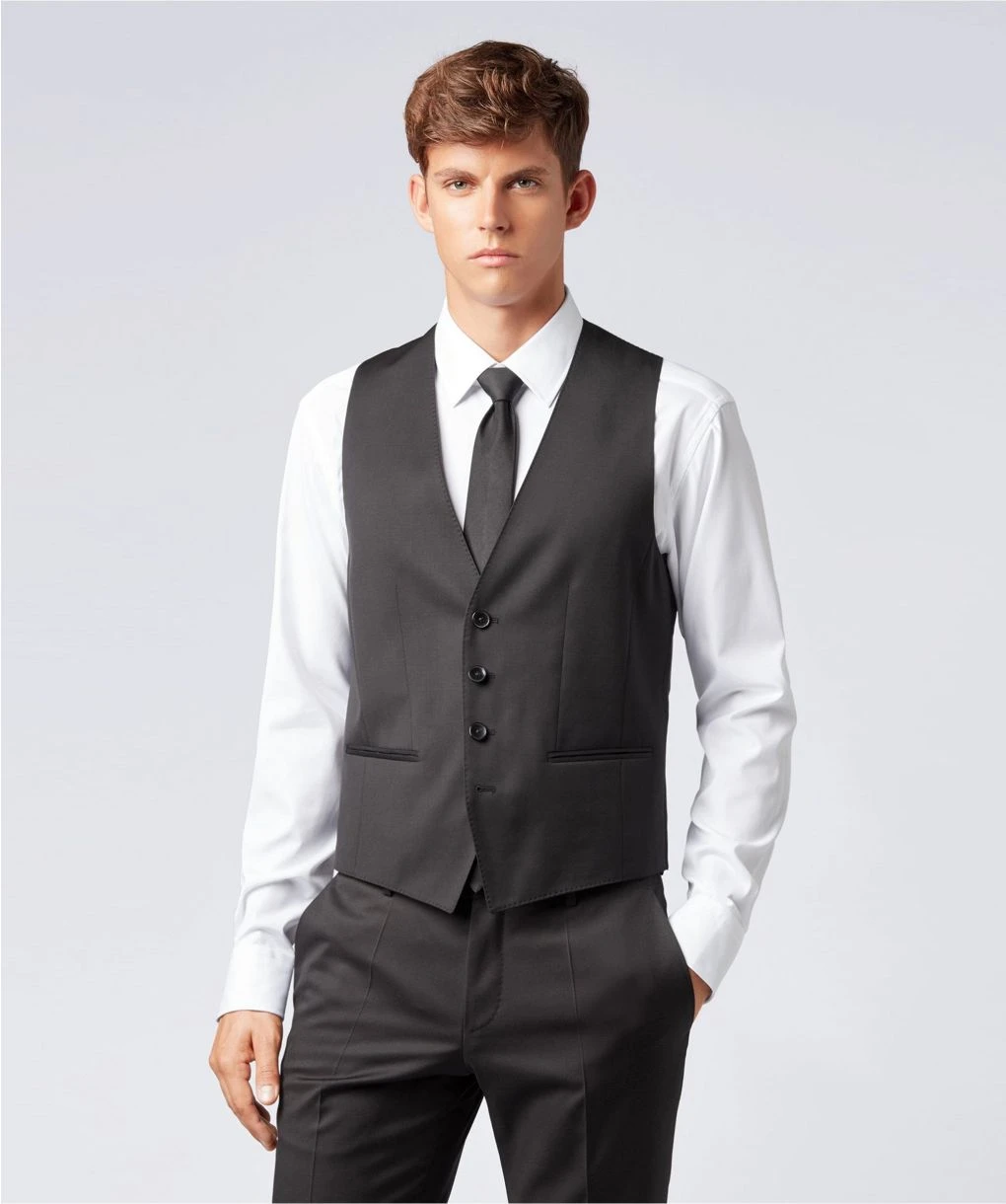 Boss Slim Fit Virgin Wool Wilson_cyl Waistcoat 4 Boss Slim Fit Virgin Wool Wilson_cyl Waistcoat - Image 2