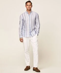 Hackett Linen Striped Shirt -Menswear Specialty Store ncF8kUcAu6LrGsweQIKeKZYCeLr1Mlb1yMHXeCXO