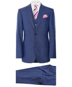 Virgin Wool Three Piece Pin Dot Suit