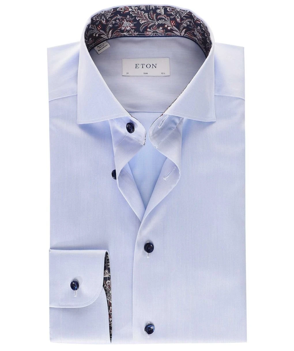 ETON Slim Fit Paisley Trim Shirt 3 ETON Slim Fit Paisley Trim Shirt